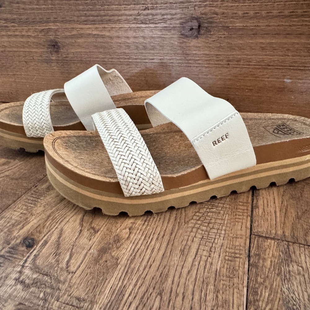 Reef Cushion Vista Platform Slip On Sandals Slide Women's‎ Size 9 Vintage S - Picture 2 of 8